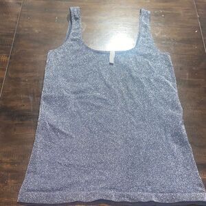 Last Tango Shimmering Silver black Tank Top M/L